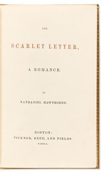 Hawthorne, Nathaniel (1804-1864) The Scarlet Letter, first edition with signed document.